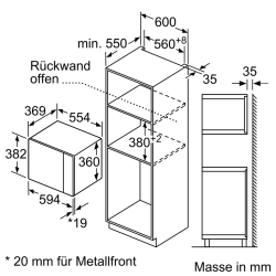 Bosch BFL554MS0 Serie | 6 Einbau-Mikrowelle Edelstahl Four et