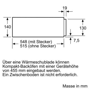 Bosch-BIC630NB1 Serie | 8 Einbau Wärmeschublade 14 cm Schwarz-