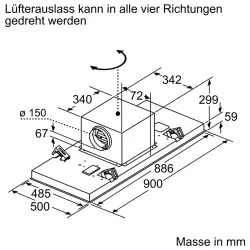 Bosch DRC97AQ50 Serie | 6 Deckenlüfter 90 cm Edelstahl Hottes