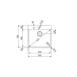 Suter Daneo DAN 50IF/A Flächenbündige-Spüle / Flachrand-Spüle