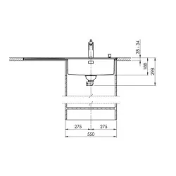 Suter Daneo DAN 100-50IF Flächenbündige-Spüle / Flachrand-Spüle