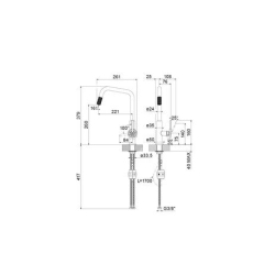 Gessi 40.002.124 Küchenarmaturen Officine V Zugauslauf 