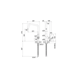 Gessi 40.002.123 Küchenarmaturen Officine V Schwenkauslauf 