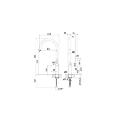 Gessi 40.002.104 Küchenarmaturen Stelo Schwenkauslauf 