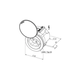 Evoline One 40.002.166 Einbausteckdose schwarz/Edelstahl 
