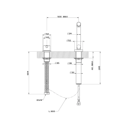 Gessi 50107-031-149 Zweigriff-Küchenmischer mit Schwenkarm und