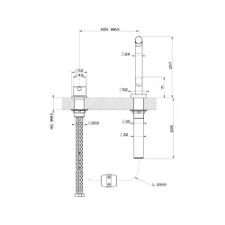 Gessi 50109-031-149 Zweigriff-Küchenmischer mit Schwenkarm