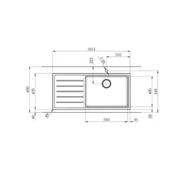 Suter Becken -Suter Daneo DAN 100-55IF Flächenbündige-Spüle /