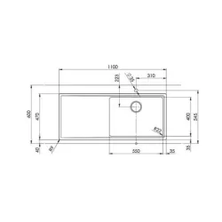Suter Becken -Suter Daneo DAN 110-55IF Flächenbündige-Spüle /