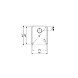 Suter Becken Vantis V 34U Unterbau-Becken 40 cm: