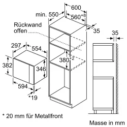 Bosch -Serie | 4 Einbau-Mikrowelle 60 x 38 cm Edelstahl