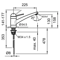 Laufen -Milor HF503417100000-