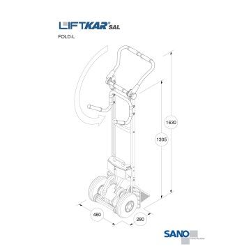 Sano-Liftkar SAL 110 FOLD-L mit Griffbügel Tragkraft-Schaufel: