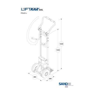 Sano-Liftkar SAL 170 FOLD-L mit Griffbügel Tragkraft-Bereifung: