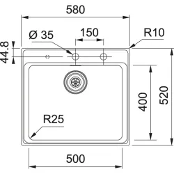 Franke Spülen und Becken -Mythos MYX 210-50A-