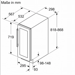 Siemens -KU20WVHF0 iQ500 Weinkühlschrank mit Glastür 82 x 30 cm-
