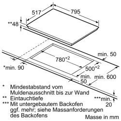Bosch -PKC845FP2C Serie | 6 Elektrokochfeld 80 cm Autarkes