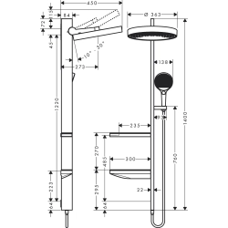 Hansgrohe-Rainfinity Showerpipe 360 1jet Unterputz-