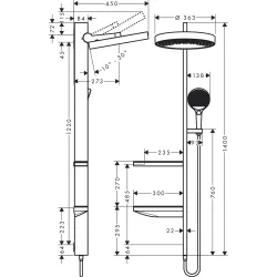 Hansgrohe-Rainfinity Showerpipe 360 1jet Unterputz-