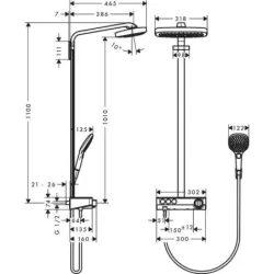 Hansgrohe-Raindance Select E 300 3jet ShowerTablet Showerpipe