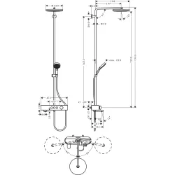 Showerpipe 260 1jet mit Wannenthermostat ShowerTablet Select