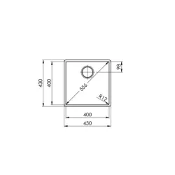 Suter Becken-Accento A 40U Unterbau-Becken: Ventil - Tipo-Suter
