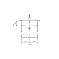 Suter Becken-Accento A 55U Unterbau-Becken: Ventil - Tipo-Suter