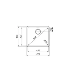 Suter Becken-Daneo DAN 45U Unterbau-Becken: Ventil - Tipo-Suter