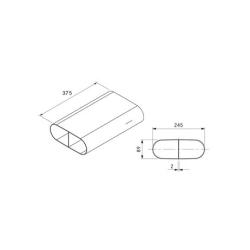 EFS375 ECOTUBE Flachkanal 375 mm mit Steg
