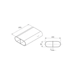 Bora Zubehör-EFS375 BORA ECOTUBE Flachkanal 375 mm mit Steg-