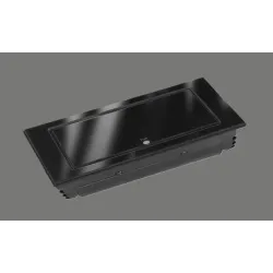 BackFlip Einbausteckdose Glas Schwarz