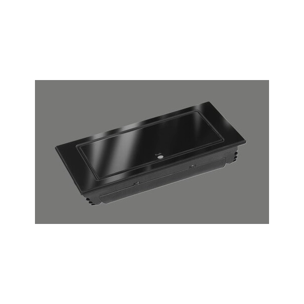 BackFlip Einbausteckdose Glas Schwarz