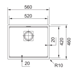 Franke Farbspülen und -becken -Kubus 2 KNG 110-52-