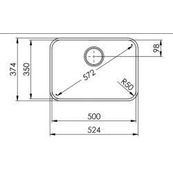 Suter Becken-Silver Star SIL 50U Unterbau-Becken 55 cm-Suter
