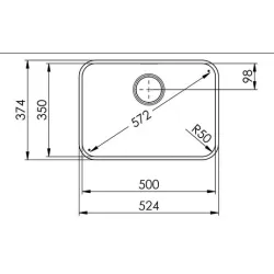 Suter Becken-Silver Star SIL 50U Unterbau-Becken 55 cm-Suter