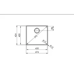 Suter Becken-Suter Accento A 45IF/12 Flächenbündige-Spüle /