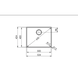 Suter Becken-Suter Accento A 50IF/12 Flächenbündige-Spüle /