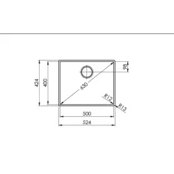 Suter Becken-Suter Accento A 50IF/12 Flächenbündige-Spüle /