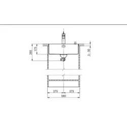 Suter Becken-Suter Accento A 50IF/12 Flächenbündige-Spüle /