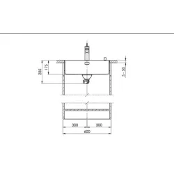 Suter Becken-Suter Accento A 55IF/12 Flächenbündige-Spüle /