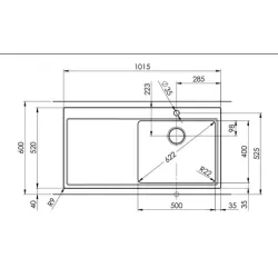 Suter Becken-Suter Daneo DAN 100-50IF/A EL Flächenbündige-Spüle