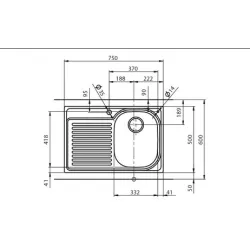 Suter Becken -Suter Comfort C 75 Einlege-Spülen-Suter Material: