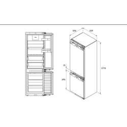 Bora-Cool combiné réfrigérateur-congélateur encastrable BORA