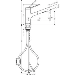 Hansgrohe Zesis M33 Küchenarmatur, ausziehbar, schwenkbar