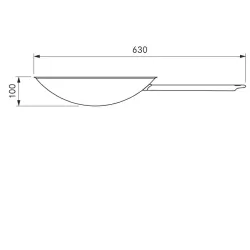 Bora Zubehör -HIW1 Induktions-Wok-Pfanne Edelstahl Ø 36 cm-