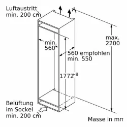 Bosch -KIF81PFE0 Serie | 8 Einbau-Kühlschrank-