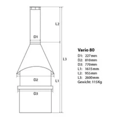 Herma Pro -Gartenkamin & Grill Vario 80 HP10442-