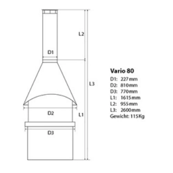 Herma Pro-Gartenkamin & Grill Vario 80 HP10442-