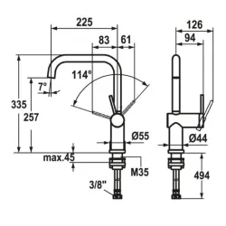 LIVELLO Küche Schwenk A225 SB 700 wegn.