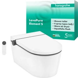 LavaPura Element S Wand-Dusch-WC Set AquaHelix Flush, SmartClean, HygieneEffect
